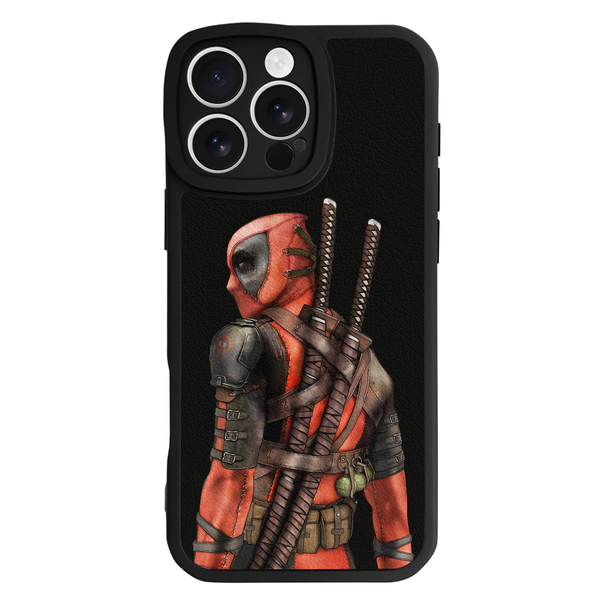 （画像用） Deadpool デッドプール 【iPhone 16シリーズ対応】シリコンスマホケース（レザー調） 材質：シリコン